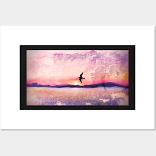 Bird in the Sunset Posters and Art